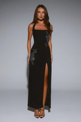 Too Hot To Miss Halter Maxi Dress Black