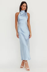 Shana Halterneck Maxi Dress Blue