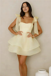 Twirl Society Mini Dress Yellow