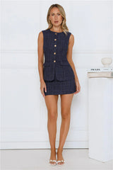 Work Fashionista Tweed Set Navy