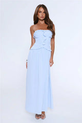 Hour Whispers Strapless Maxi Dress Blue